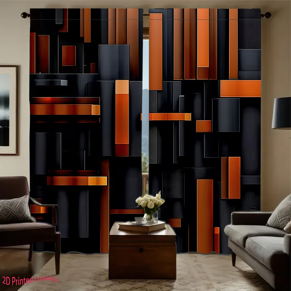 Tech Office Youtube - 2 Buah Tirai Geometris Abstrak Hitam