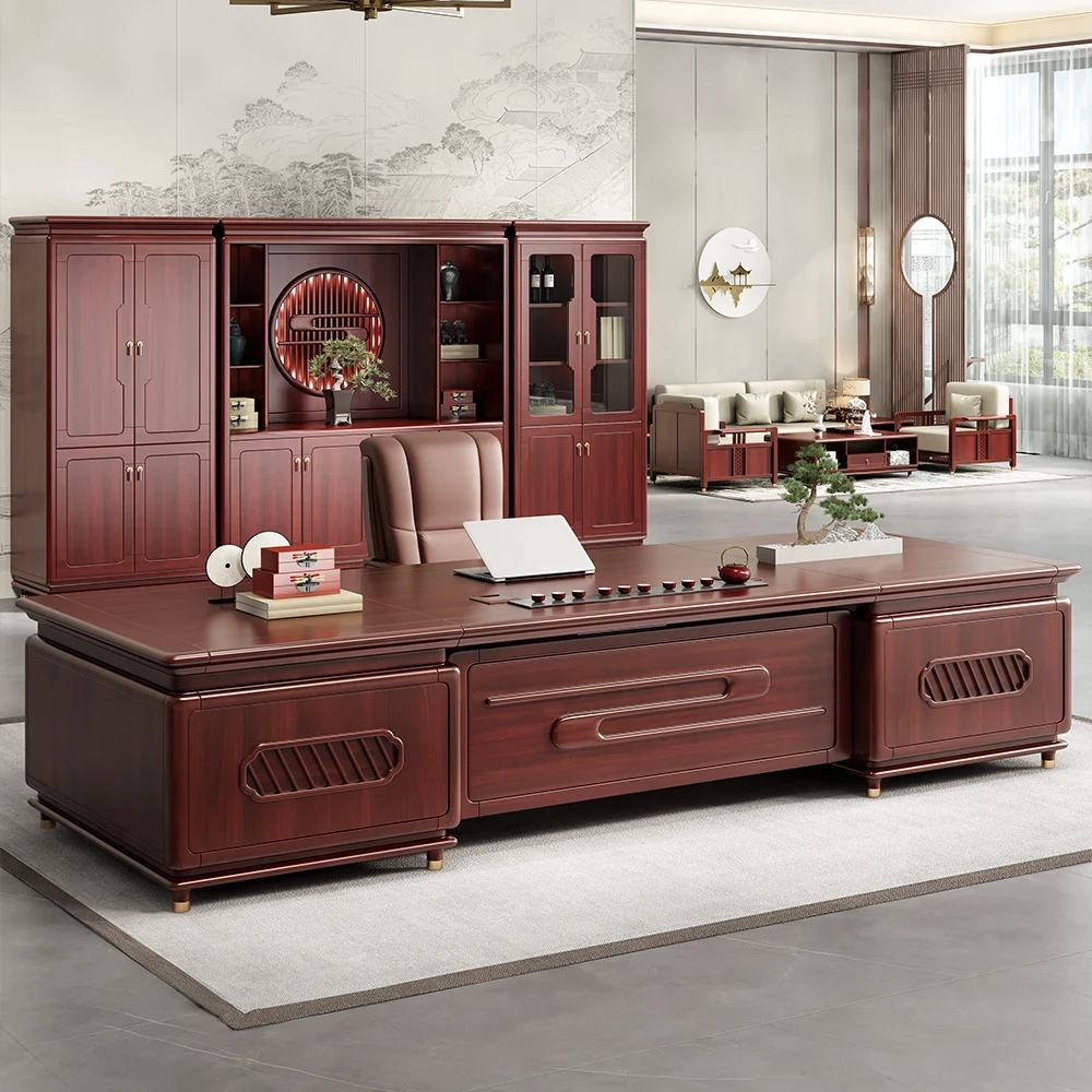 Office Tech Furniture - A untuk Meja Kantor Kayu Mewah