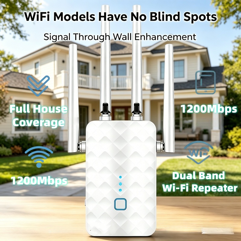 Wifi Range Extender - Pengulang WiFi 1200Mbps Nirkabel 2.4G/5GHz Dual