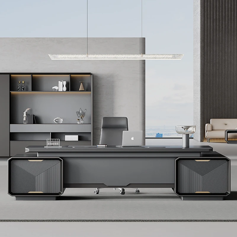 -Meja Kayu Mewah Modern Desain - Office Tech Furniture ulasan dan harga